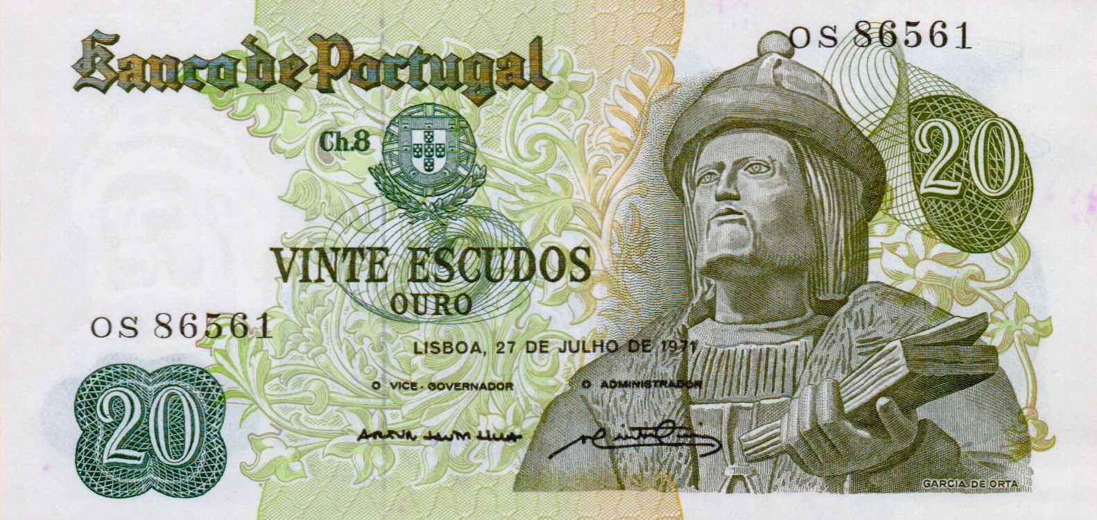 Portugal 20 1971 UNC P-173/13